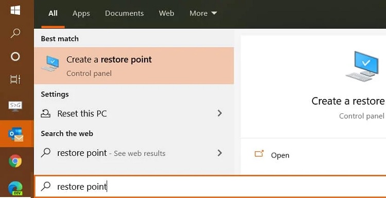 Create a Restore Point