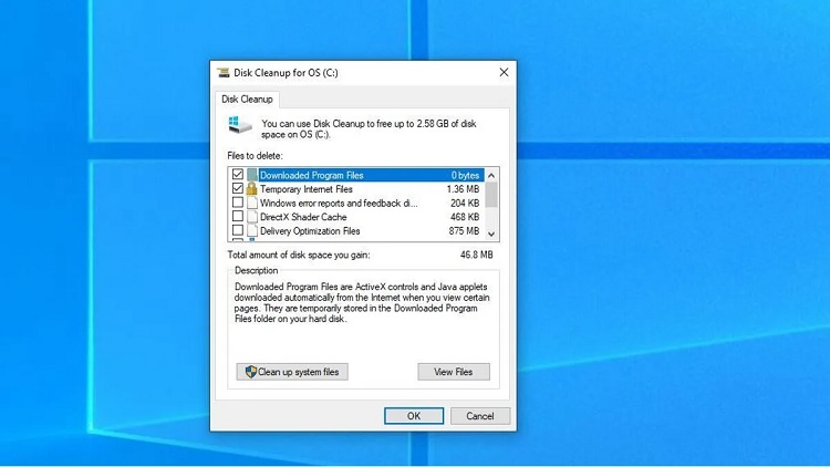 Freeing up disk space