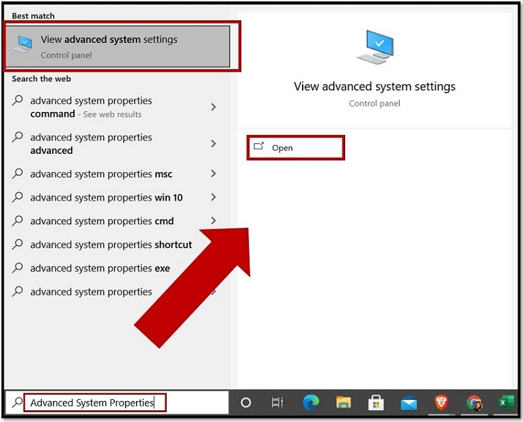 advanced system settings