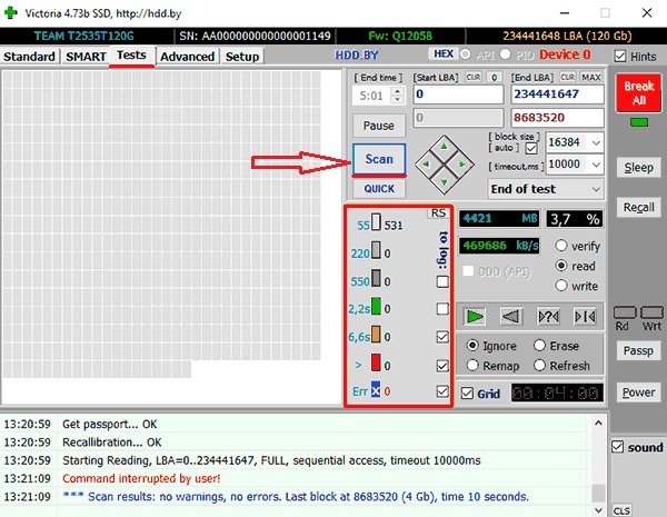 Navigate to the Tests tab to get your system scanned