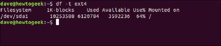 type df -t ext4