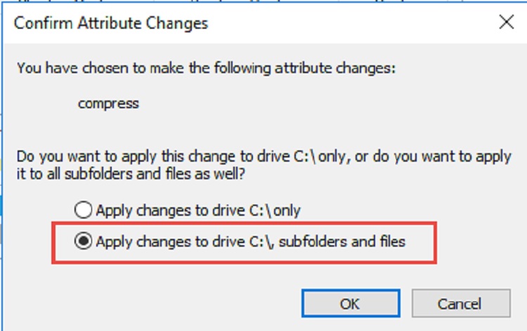 Apply changes to drive