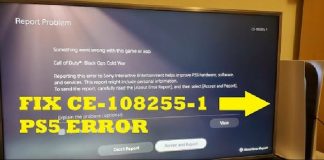 How To Fix The PS5 CE-108255-1 Error