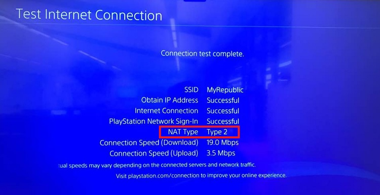 Activate the PS4 Network Test
