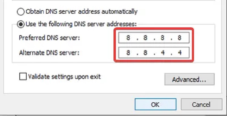 Google's free public DNS