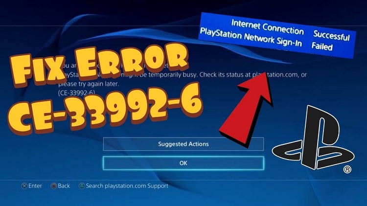 What is PlayStation 4 Error Code CE-33992-6?