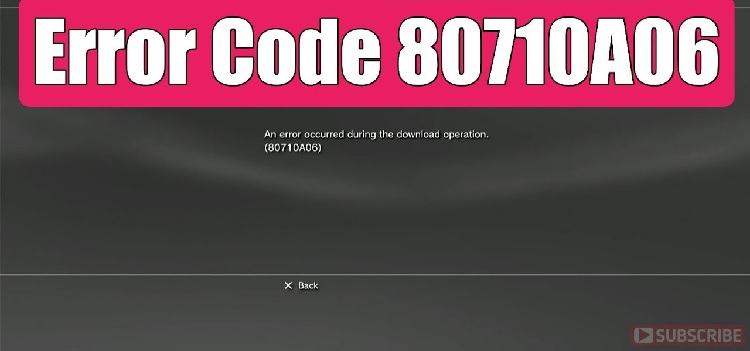 What is PS3 error code 80710a06?